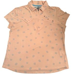 Jamie Sadock Light Orange Button Down Shirt with Gray Patterns